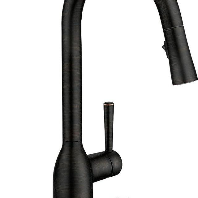 Moen Adler Mediterranean Bronze One-Handle High Arc Pulldown Kitchen Faucet with Power Clean – Kitchen Sink Faucet with Pull Down Sprayer, 87233BRB