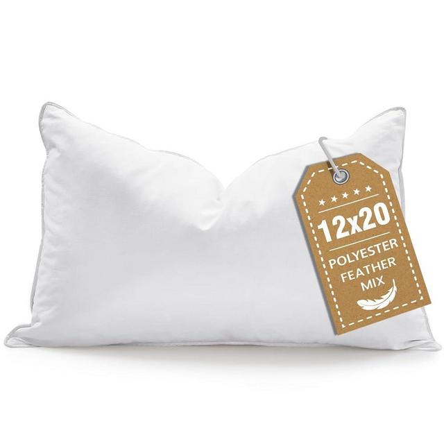 BHZ Throw Pillows 12x20 Euro Pillow Insert, Down Feather Alternative Pillow Inserts, Decorative Soft Large Square White Throw Pillows Insert for Couch Bed Dorm Sofa with Breathable Cover