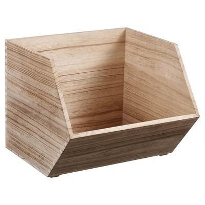 Stackable Wood Toy Storage Bin Natural - Pillowfort™
