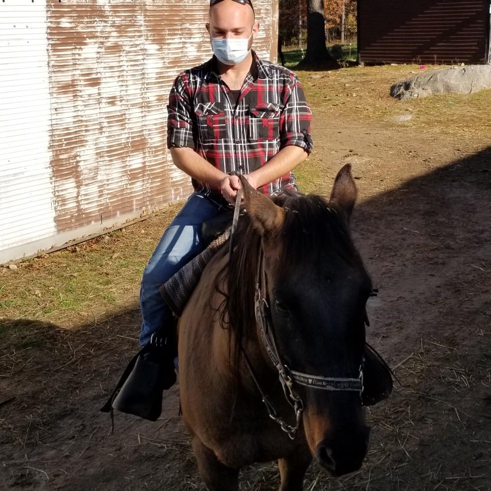 Nov. 8, 2020 - Joe's first time riding horse was very memorable.
