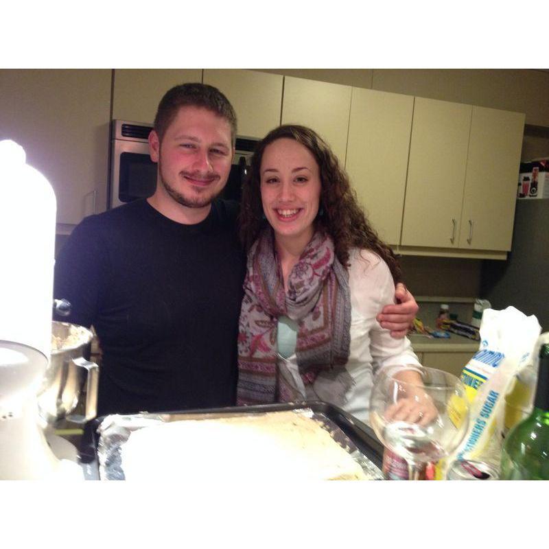 One of our first dates, John came over to my suite at college and made everyone cake and cookies!
~2014