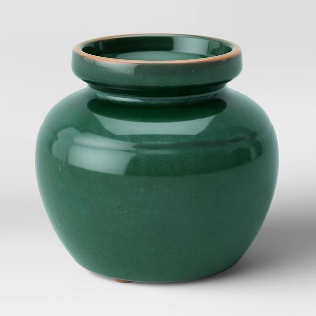 5.5" x 6" Glazed Ceramic Vase Green - Threshold™