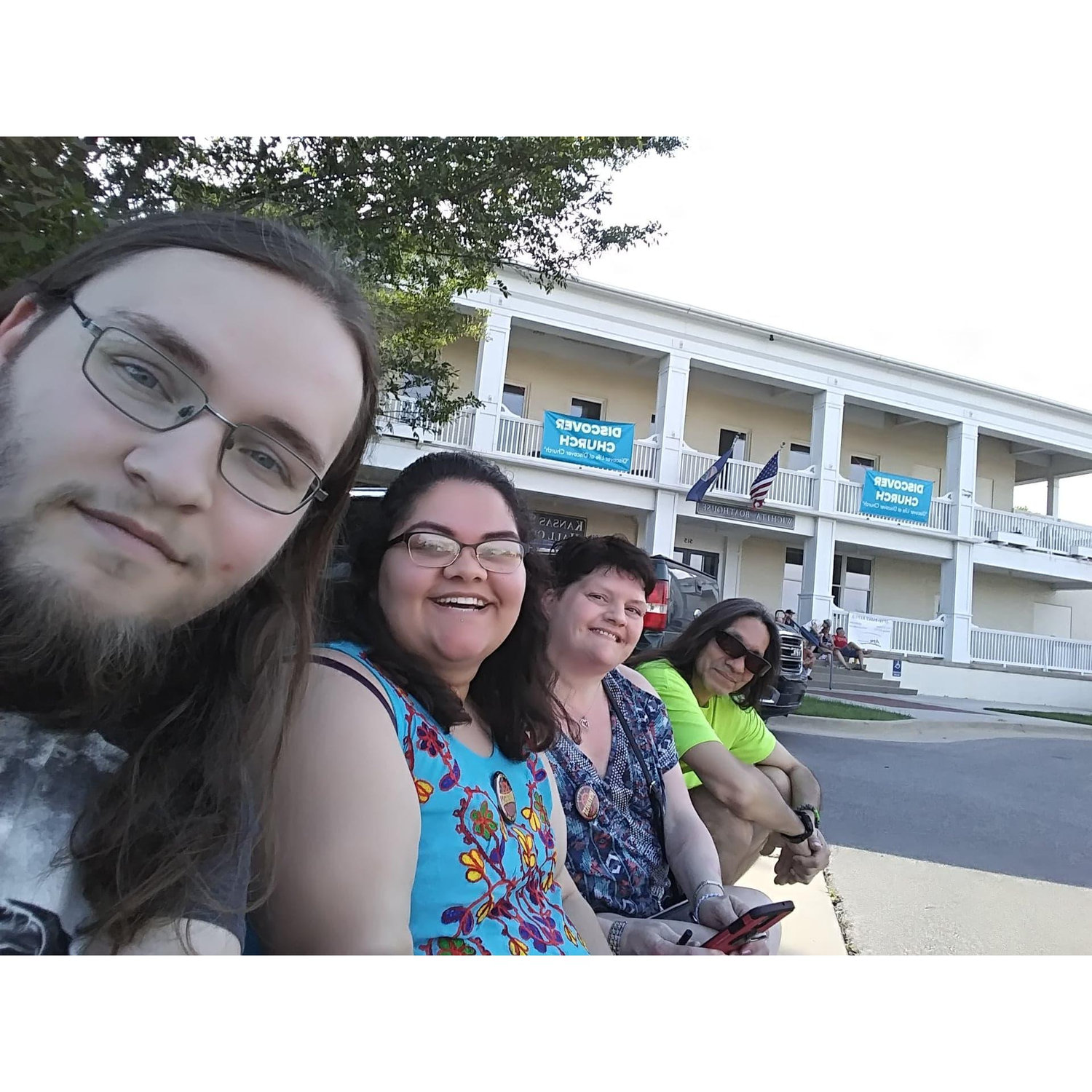 With Gabby's parents getting ready to watch the fireworks at Riverfest