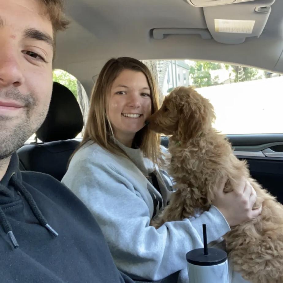 Picking up our sweet Molly from the rescue in Rochester, MN (June 2023)
