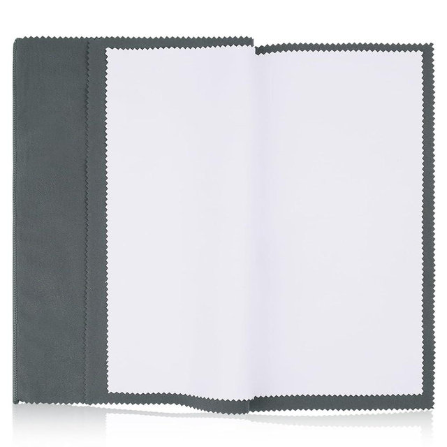 SIFFOI 2PC Set X-Large 12''x10'' Silver Jewelry Polishing Cloths, Premium Silverware Cleaning Cloth for 925 Silver, Gold, Double Layer Polishing Puff Cloths Grey