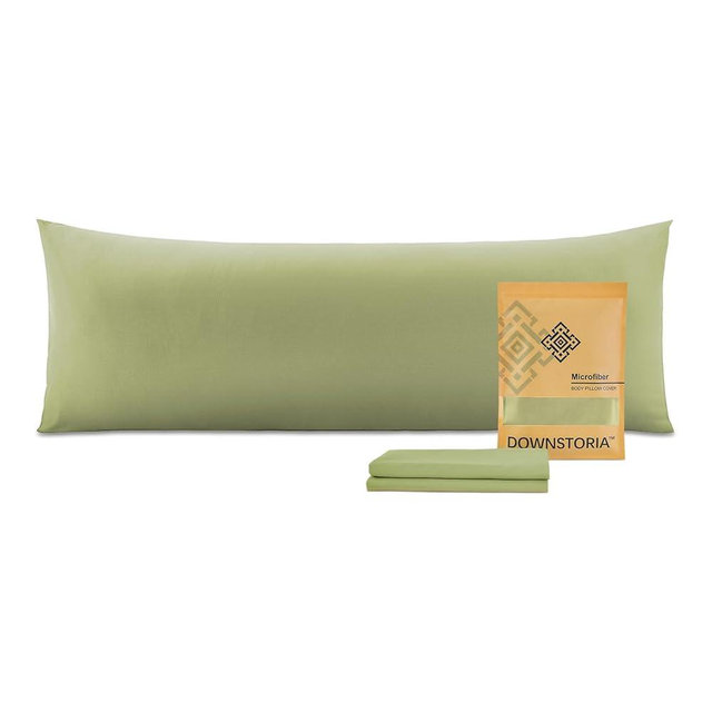 Body Pillow Cover, Ultra Soft Microfiber Long Pillowcase, Envelope Closure Large Pillow Cases 20x54 inch (Sage Green)