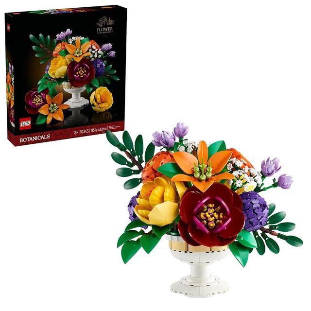 LEGO Botanicals Flower Arrangement DIY Building Set - Faux Bouquet Set for Adults, 18+ - Floral Home Décor Kit - Gift for Mother's Day - Decorations for Office or Cubicle - 10345