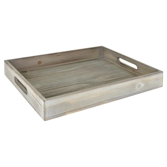 Better Homes & Gardens Tabletop Wooden Tray, Gray Wash