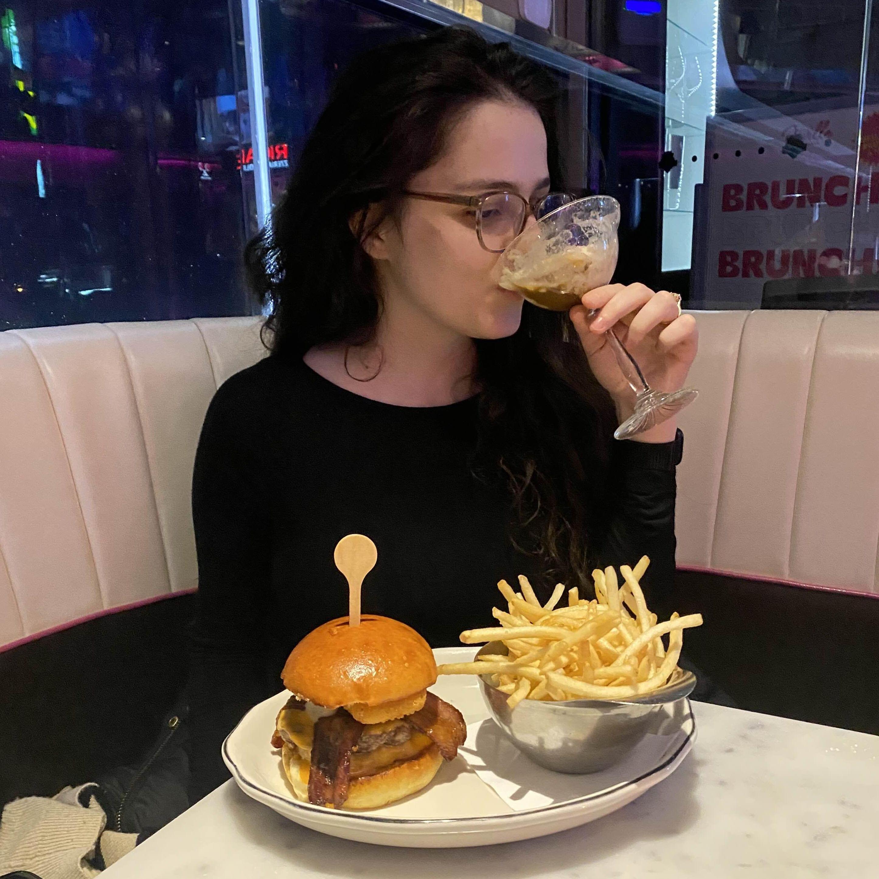 A photo Fenn took of Sandra in Montreal over dinner