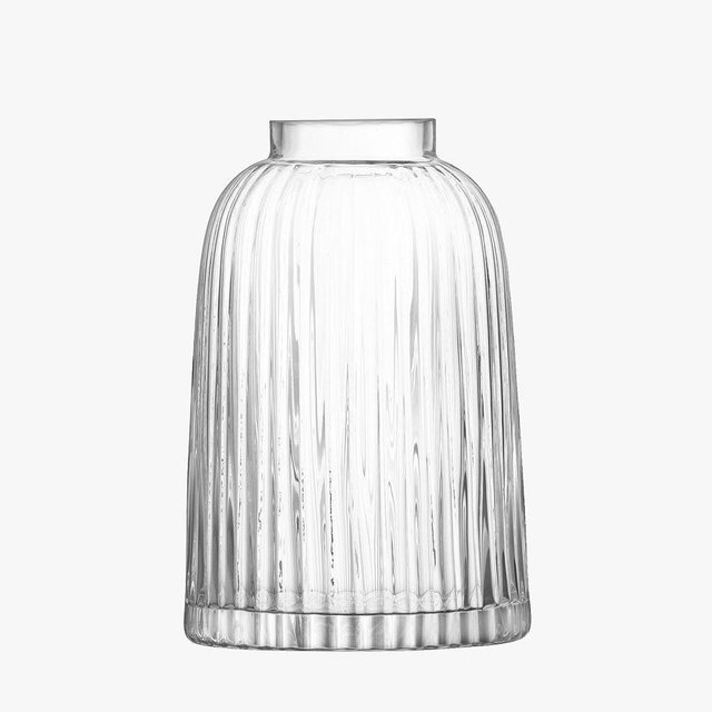 Pilar Handcrafted Glass Vase, Clear, 8"H