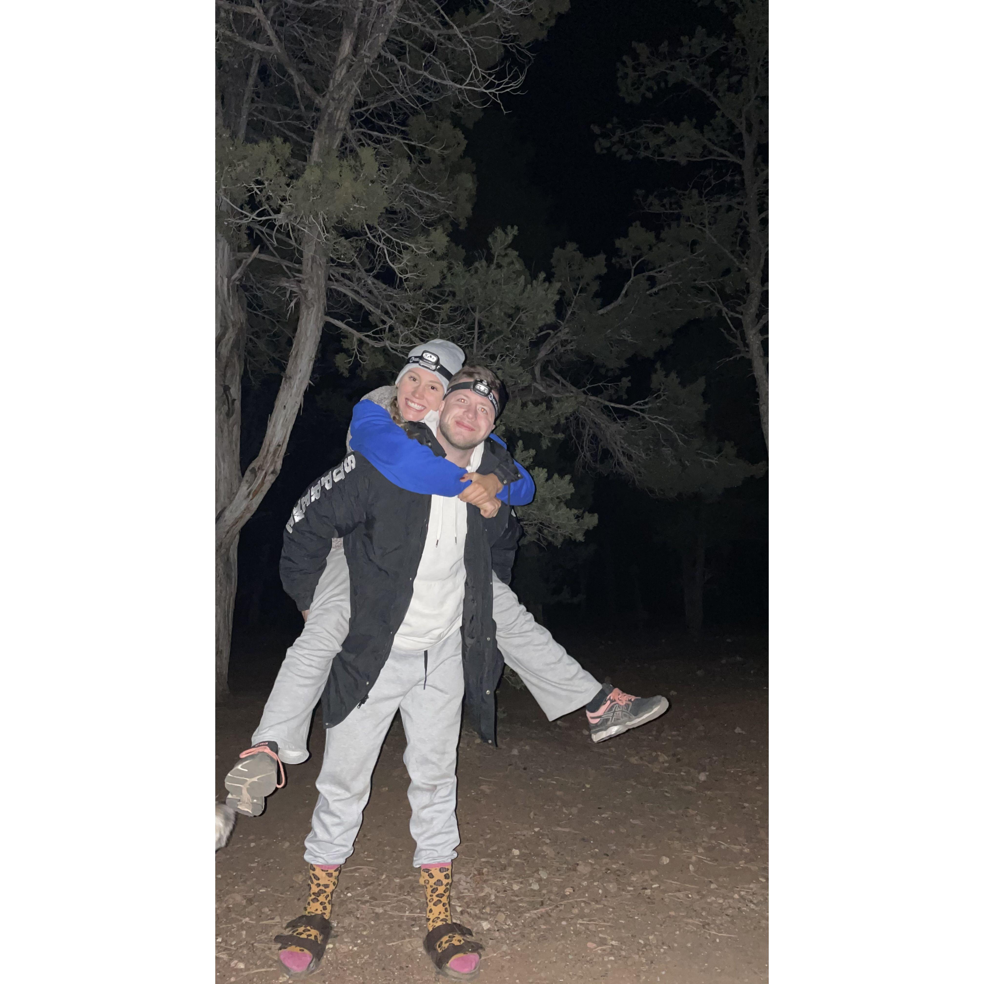 Camping in the Grand Canyon.