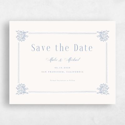 Blue Simple Wedding Save the Date - Anthea Landscape