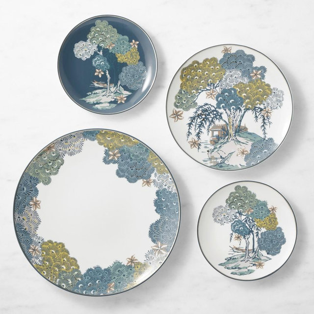 Scalamandré x Williams Sonoma Sea of Trees 12-Piece Dinnerware Set