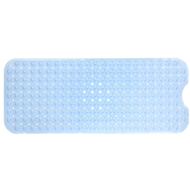 XL Non-Slip Bathtub Mat with Drain Holes Light Blue - Slipx Solutions