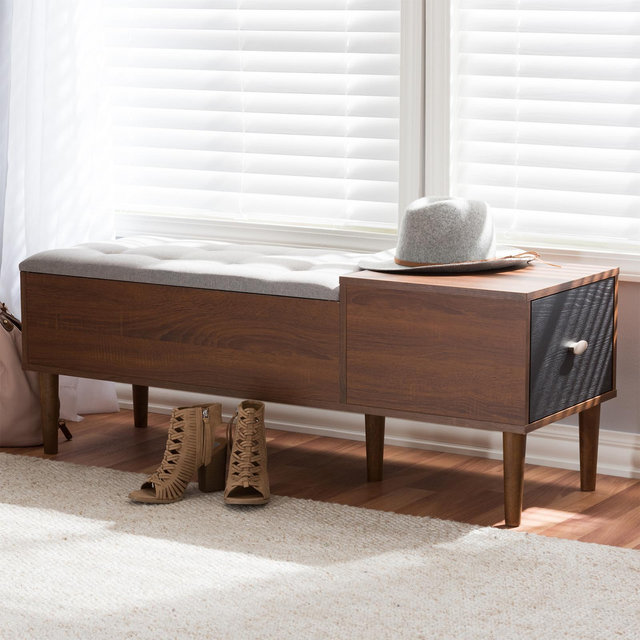 Merrick Cushioned Bench Shoe Rack Cabinet Organizer
