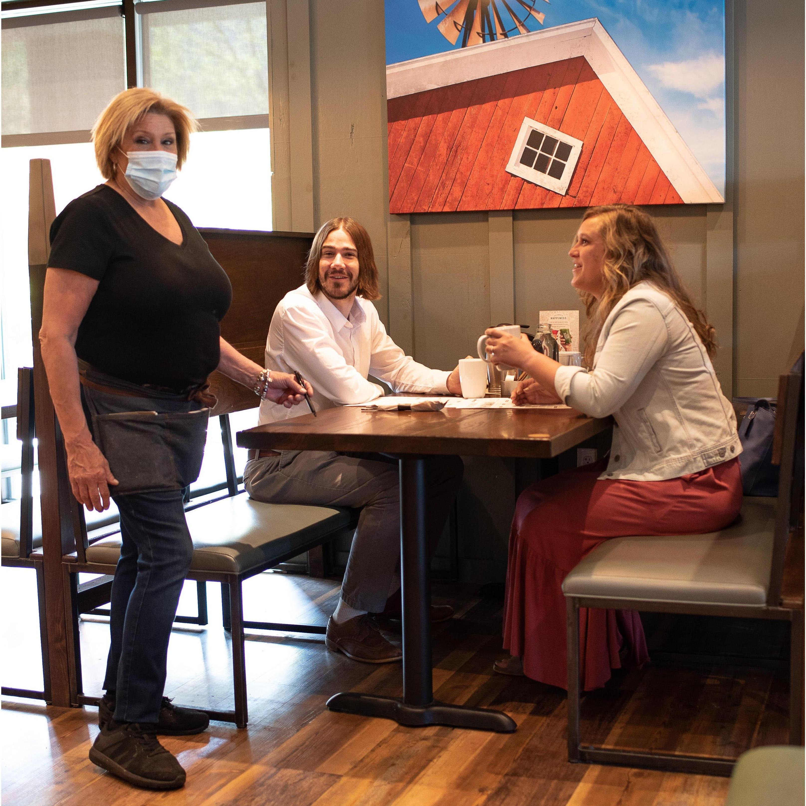 This is Gina. She is our waitress at First Watch, the brunch place that we go to quite often.

She has an affinity for driving too fast and colorful language, and we love chatting with her!