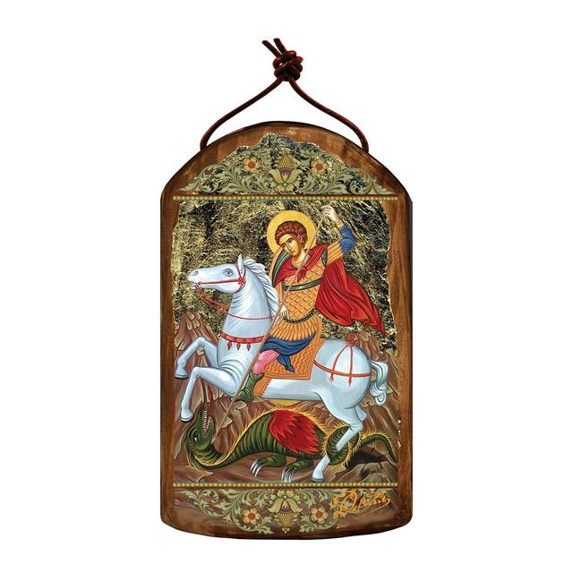 G.DeBrekht Saint George Wooden Greek Christian Orthodox Icon Ornament