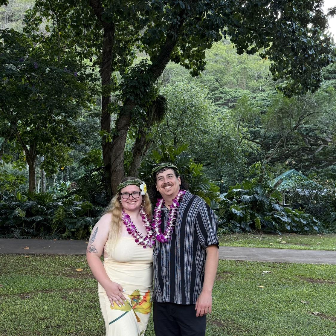 At a luau on O’ahu, Hawaii.