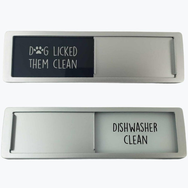 Clean Dirty Magnet for Dishwasher, Dog Sign, Magnetic Dog Licked Them Clean (Black)