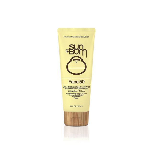 Sun Bum SPF 50 Face Lotion, 3 oz Bottle, 1 Count, Broad Spectrum UVA/UVB Protection, Oil Free, Gluten Free, Vegan