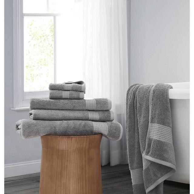 6pc Cotton Tencel Towel Set Gray - Brooklyn Loom