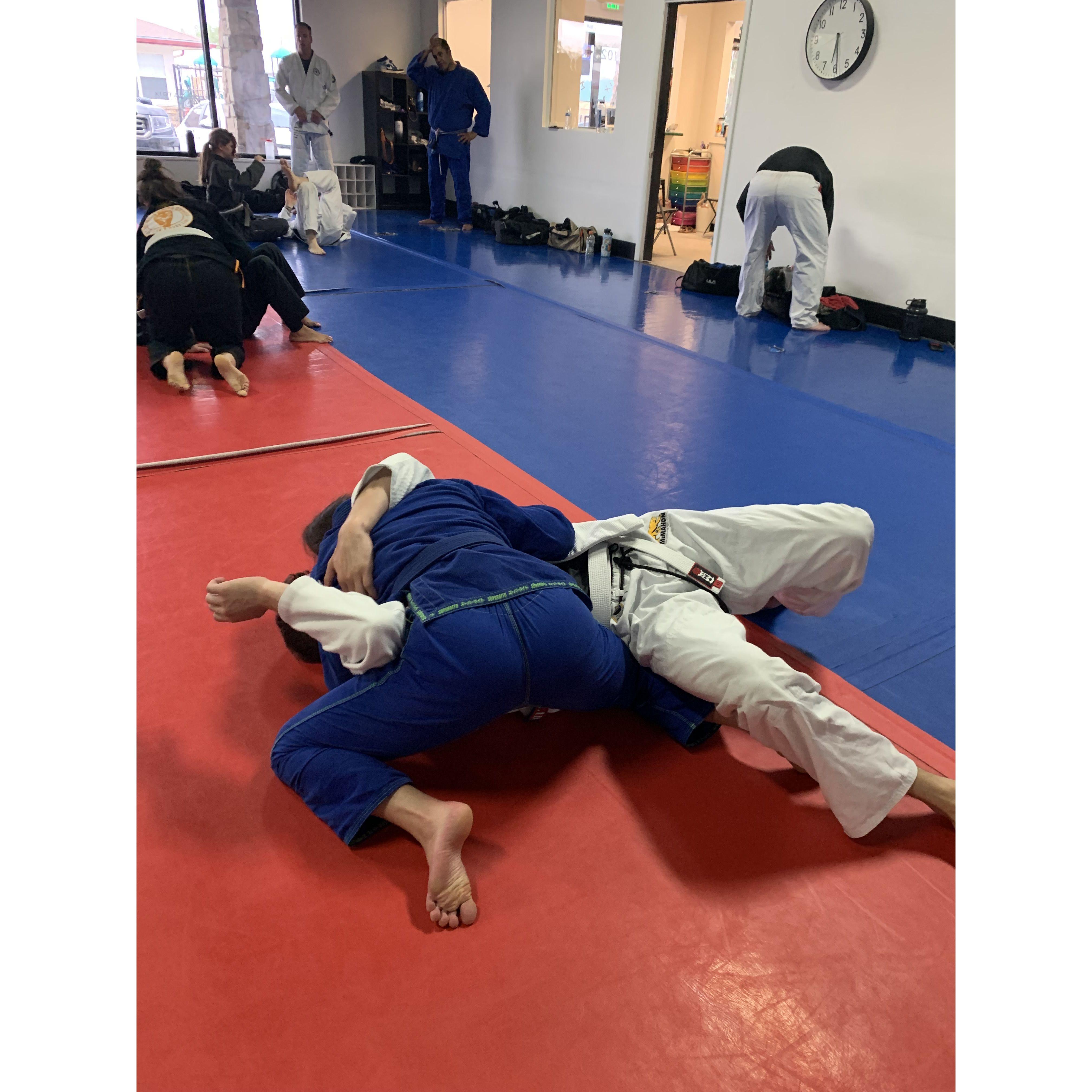 Our first BJJ class together
