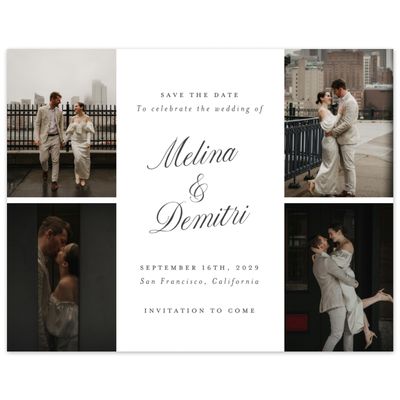 White Simple Wedding Digital Save the Date - Mabel Multiphoto