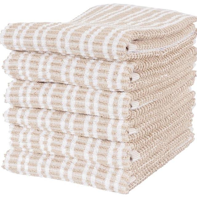 KAF Home Premium Terry Kitchen Towels (16”x 28”, 6 Pack) | 430 GSM Cotton Kitchen Hand Towels | Absorbent and Plush Terry Dish Towel Set