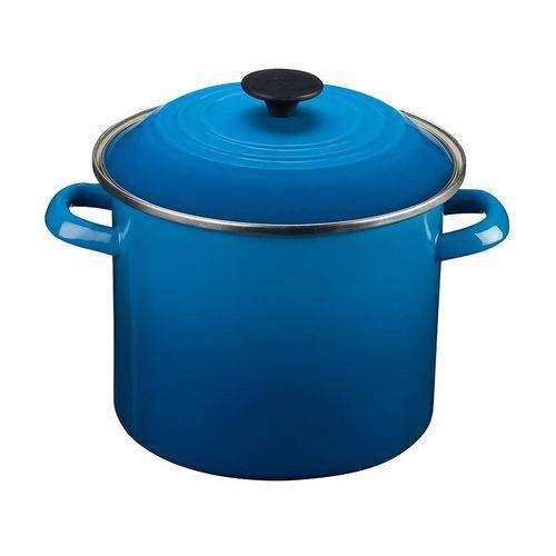 Le Creuset N5100-2259 Enamel Over Steel Stockpot, 8-Quart, Marseille