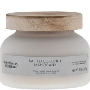 Better Homes & Gardens Salted Coconut Mahogany Scented 2-Wick 18oz (510.3 g) Frosted Jar Candle