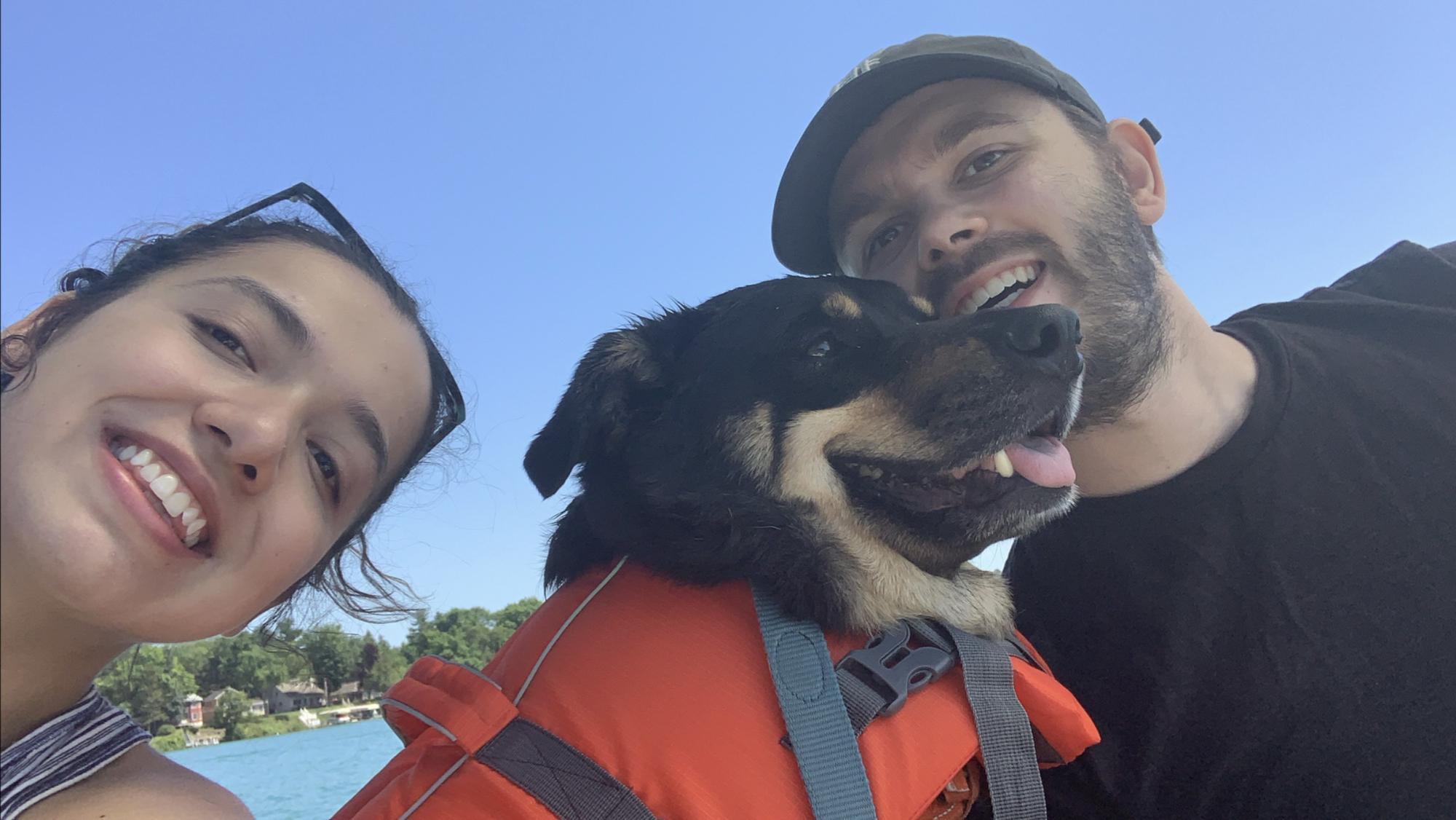 Paddle boating at Elk lake, Michigan.