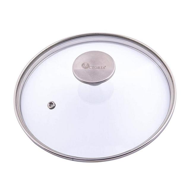 Victoria Glass Lid for 6.5 Inch Cast Iron Skillet, Frying Pan Lid with Stainless Steel Air Flow Knob