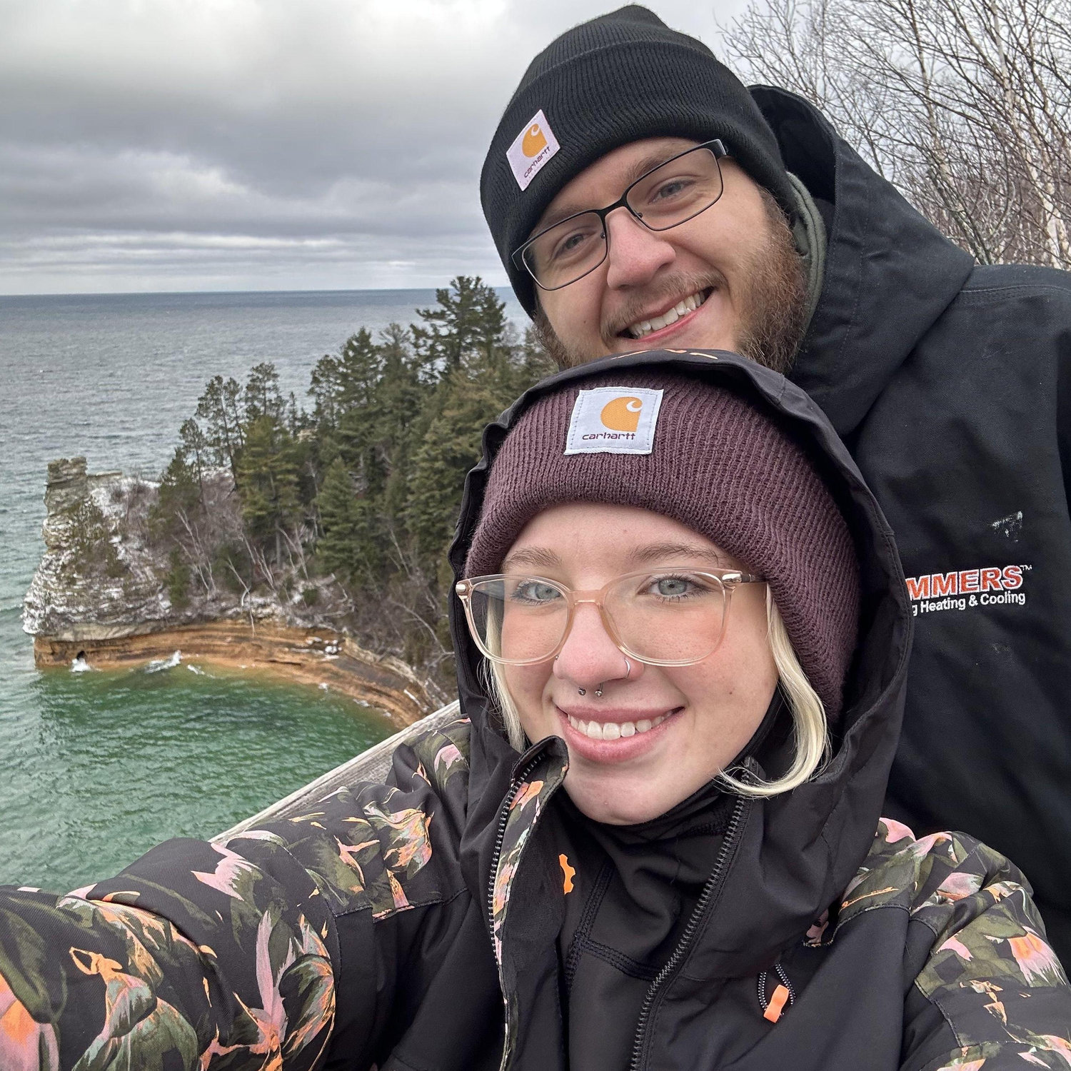 Sydney and Ethan at the Pictured rocks in Munising, Michigan