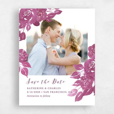 Berry, Purple Wedding Save the Date - Clemson Portrait