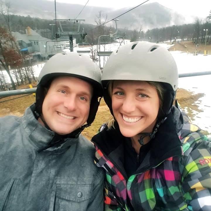 First time snowboarding together in Virginia! I pretty much fell down the mountain the entire time but he was amazing!