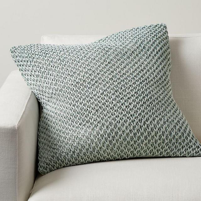 Stonewashed Handknit Throw Pillow Cover, 22" x 22", Chambray