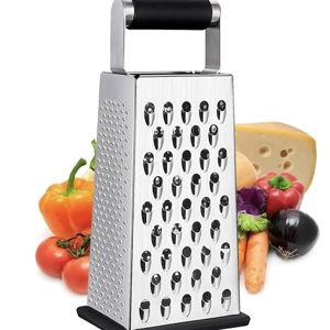 Cheese Grater, 4-Sided Stainless Steel Box Grater, Food Shredder for Cheese, Parmesan, Vegetable