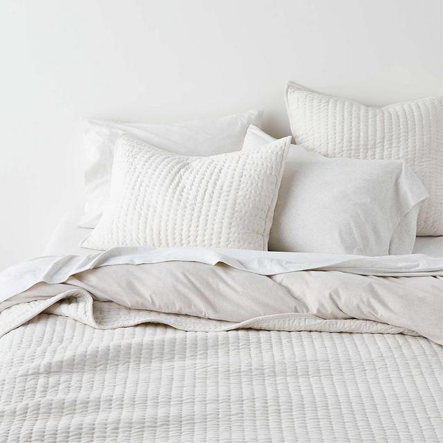 Organic Jersey Heathered Ivory King Quilt