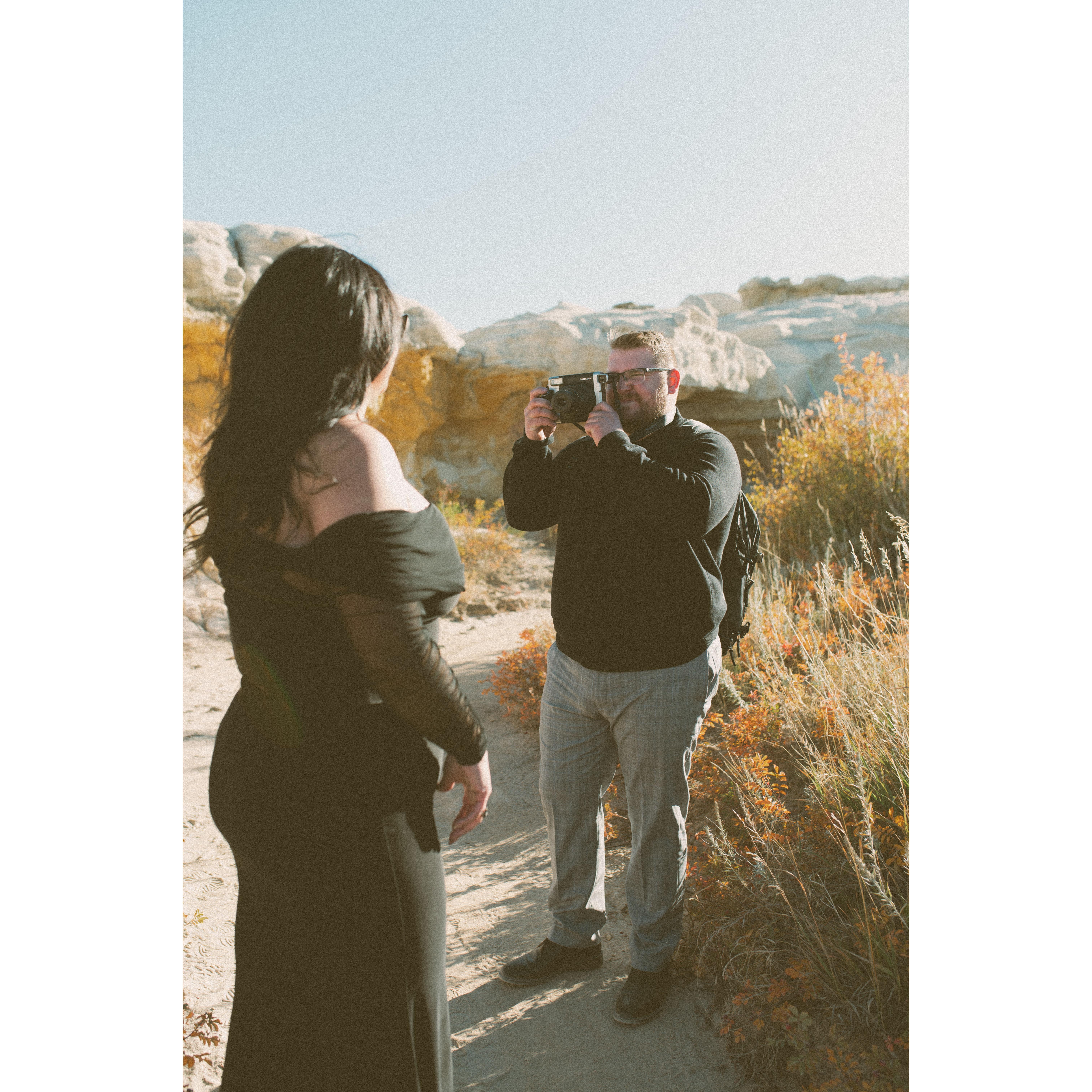 We always take a Polaroid picture for any special occasion, holiday, or birthday. It was only necessary to include it during our engagement session in Colorado.