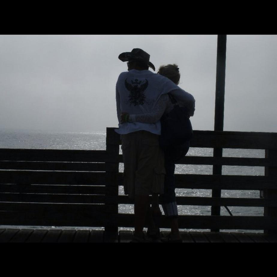 Gina had an image as a child of her parents at the end of Sharky’s pier in Venice, Florida. Venice, Florida was a frequent spring break destination for the DeNinno family.