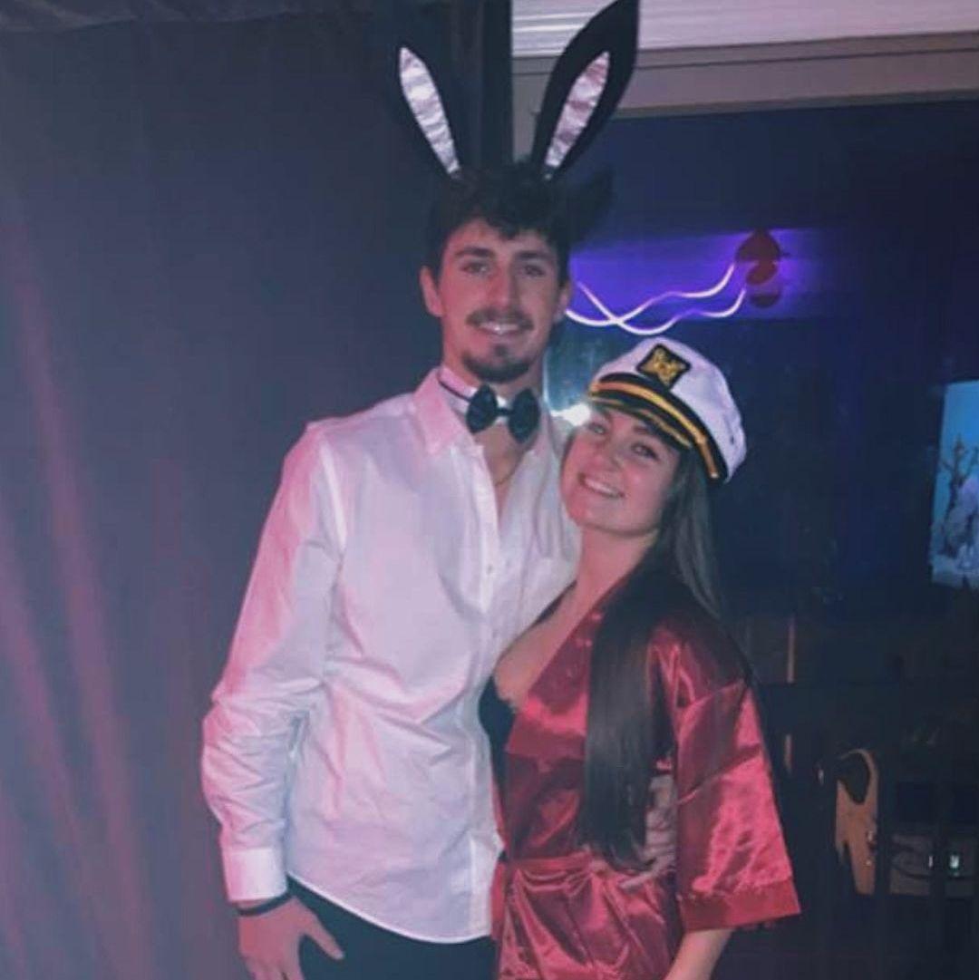 Heffner and his bunny. In honor of "G Rabbit" lol