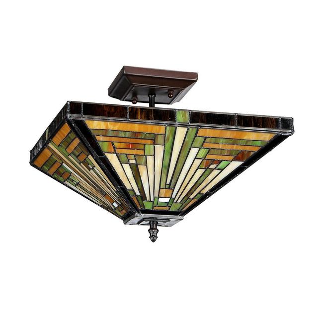 Charlotte 2 - Light 14'' Chandelier Style Geometric Semi Flush Mount