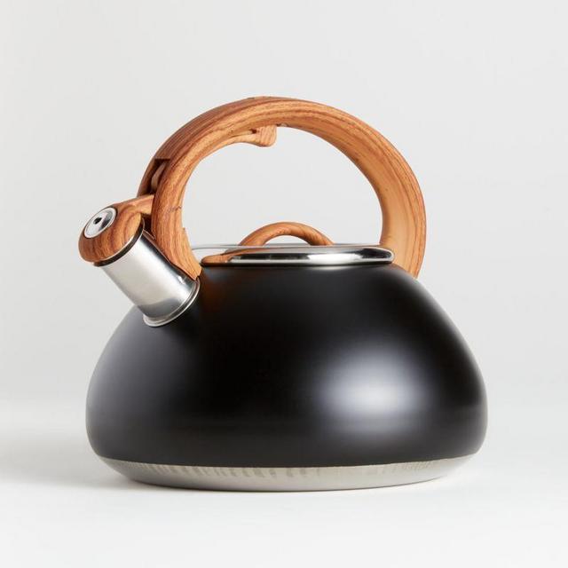 Primula Matte Black Tea Kettle with Wood-Look Handle