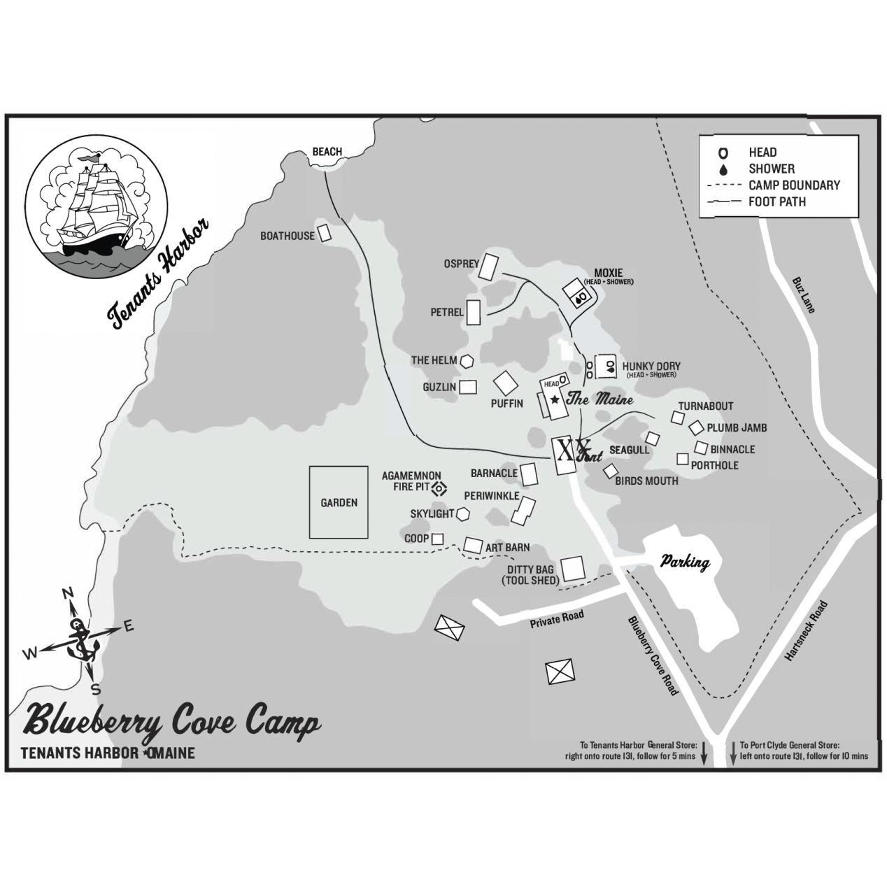 Map of Blueberry Cove