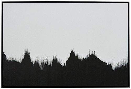 Abstract Black and White Wall Art Print of Tree Line in Black Frame, 36" x 24"