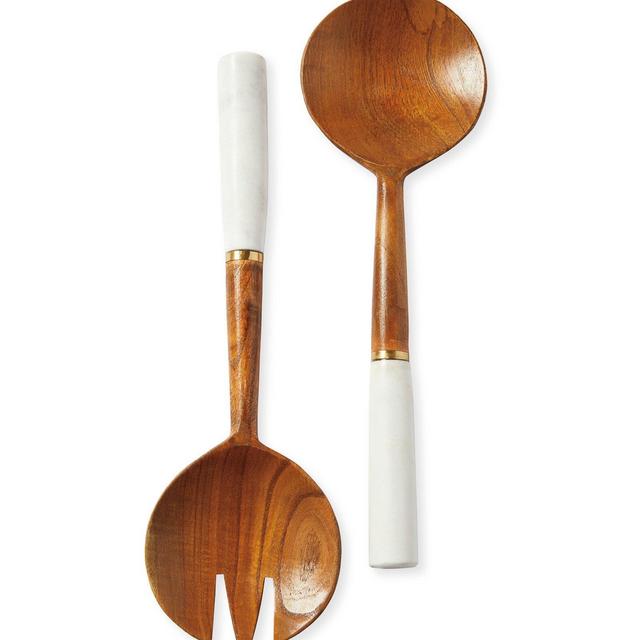 Wood and Marble Serving Set