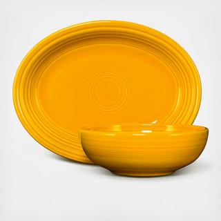 2-Piece Serve Set Oval Platter & Bistro Bowl