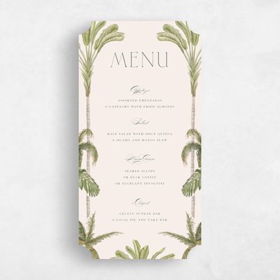 Beige Ticket Wedding Menu - Somrig