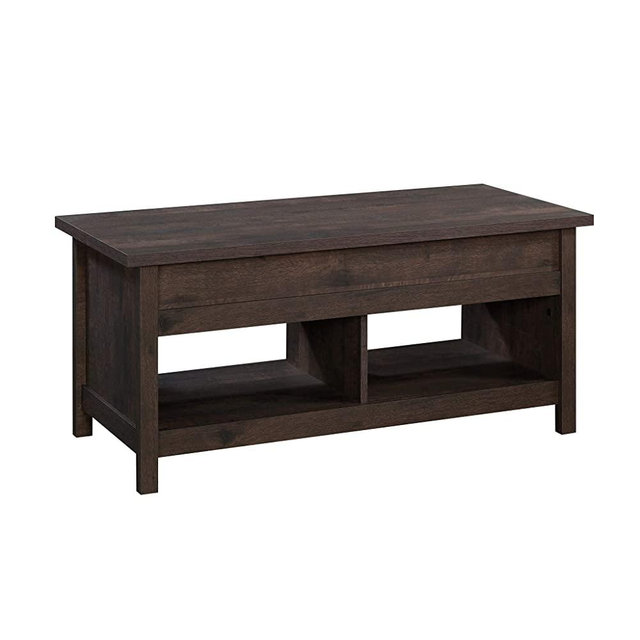 Sauder Cannery Bridge Lift-top Table, L: 43.15" x W: 19.45" x H: 19.02", Coffee Oak finish