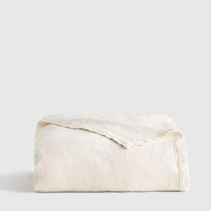 Vintage Wash European Linen Bed Cover in Ivory